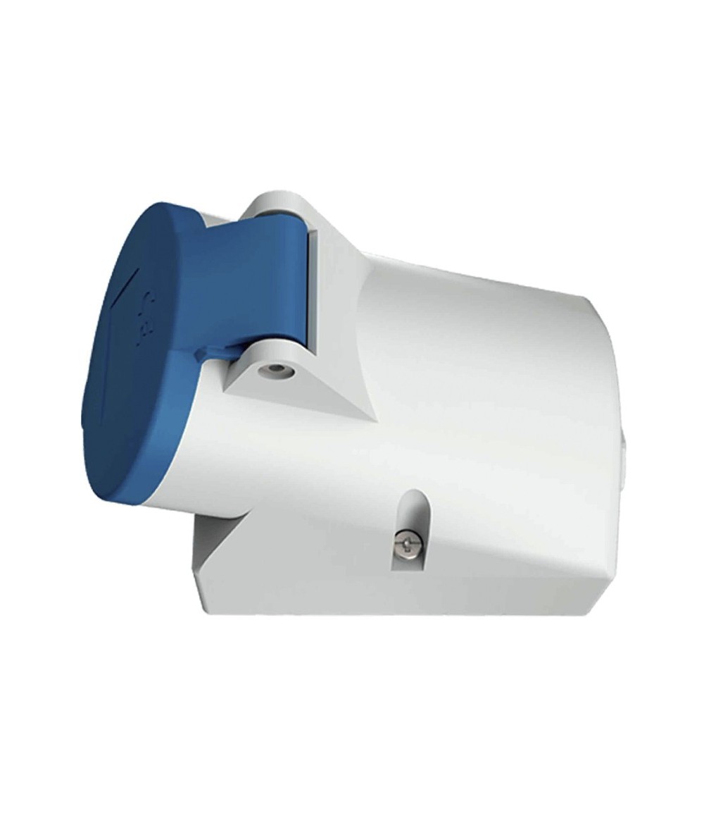 TOMA VISIBLE 16AMP 3P+T 250V AZUL 9H IP44 LIBRE DE HALOGENO MENNEKES