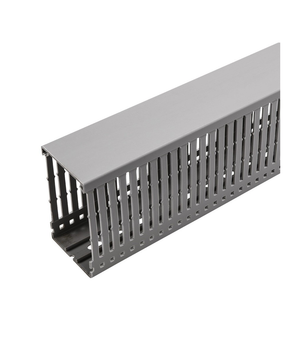 Canaleta Ranurada Gris 80x100 mm x 2 metros 2500V