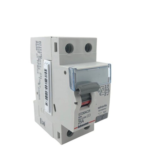 Interruptor Diferencial 2x25A 230VAC 30MA G7230AC25 BTICINO SALVAVITA
