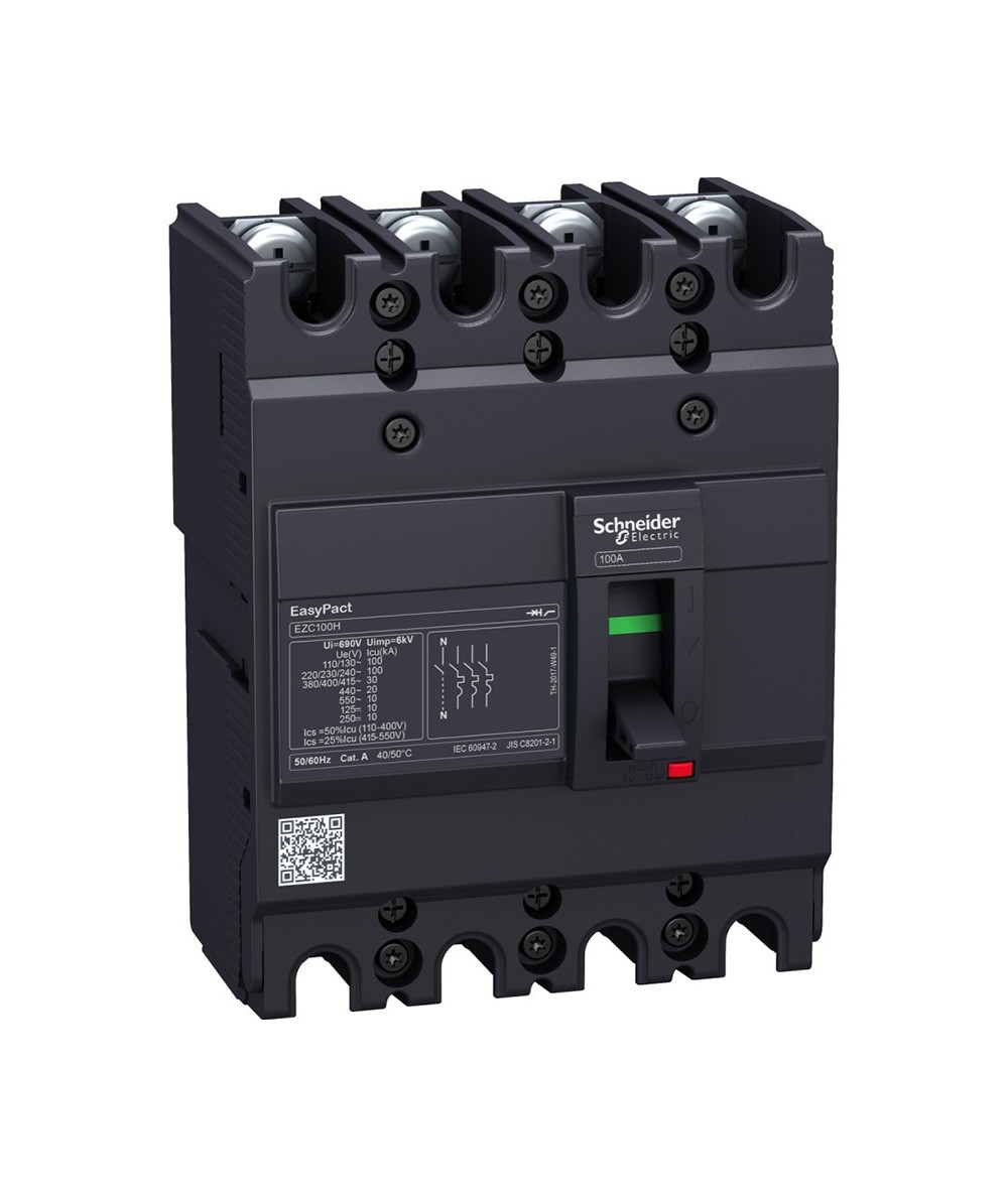 Interruptor Termomagnético Fijo 4x20A EasyPact EZC100N4020 ESCHNEIDER ELECTRIC